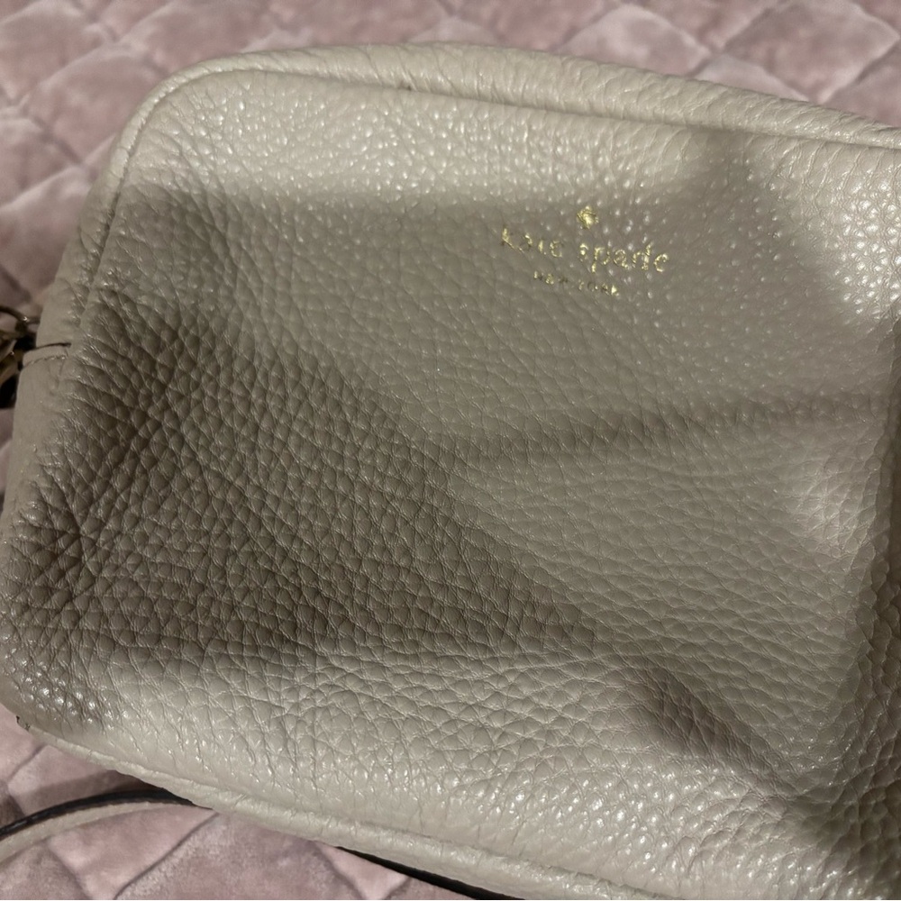 Kate Spade Textured Leather Crossbody Bag in Cream